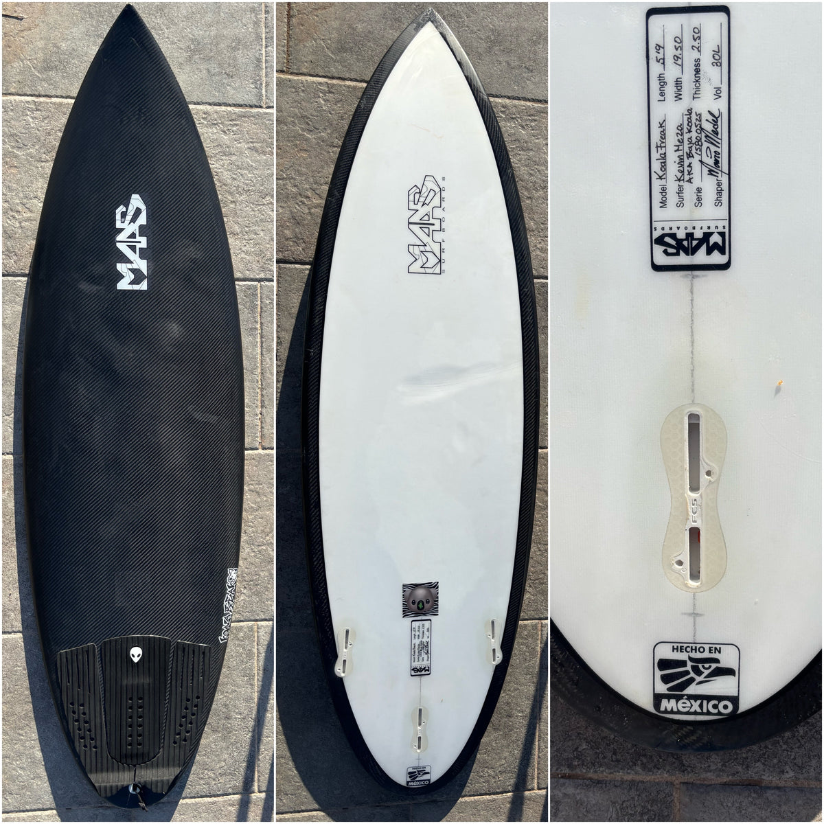 Mars Surfboards Koala Freak — Carbon Top / Epoxy Bottom 5’9” × 30L