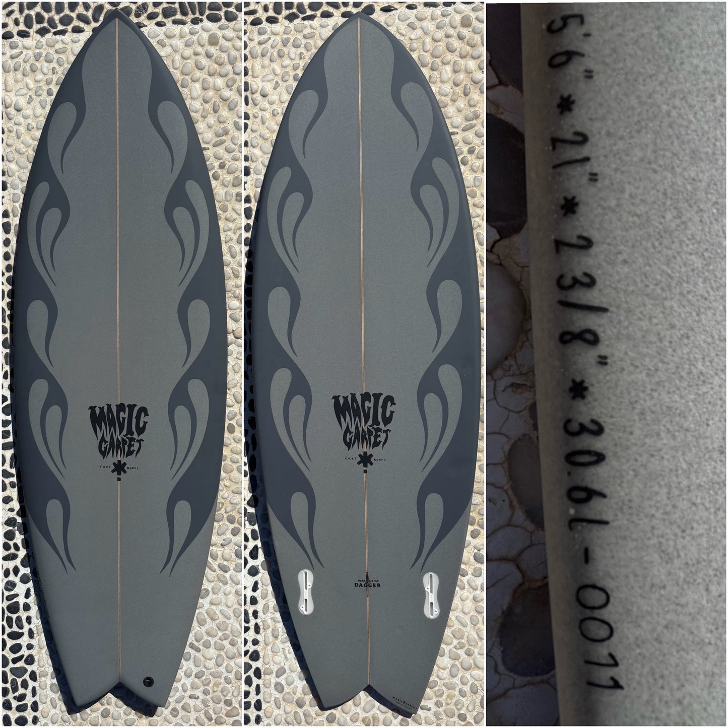 Magic Carpet Dark Water Dagger Brand New Surfboard 5.6" X 21" X 23/8" X 30.6 L